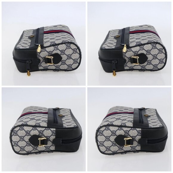 GUCCI GG Supreme Sherry Line Shoulder Bag PVC Navy Gold 72 001 4071 Auth 147721 - Picture 16 of 16